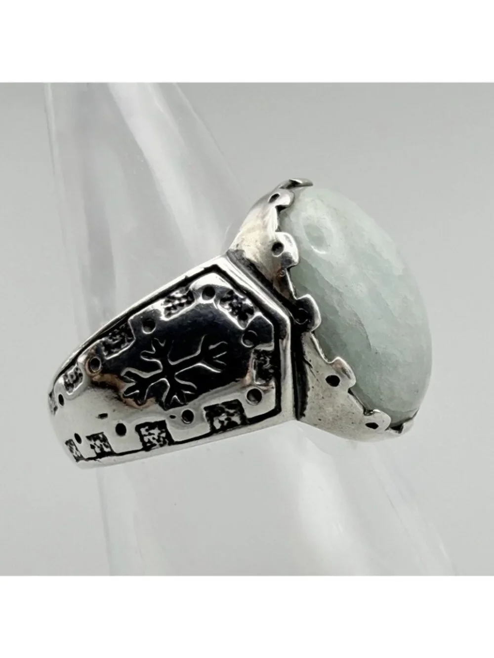 Carolyn Pollack Milky Aquamarine Shield Ring Relios Sterling Silver Size 7